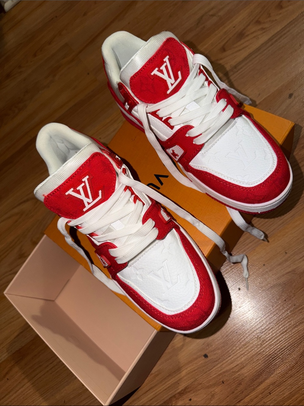 Louis Vuitton Red and White Men’s Sneakers